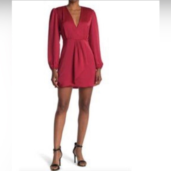 Like new, worn once. Sandro Leana Red Satin Cocktail Dress - Picture 1 of 6